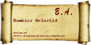 Bombicz Arisztid névjegykártya